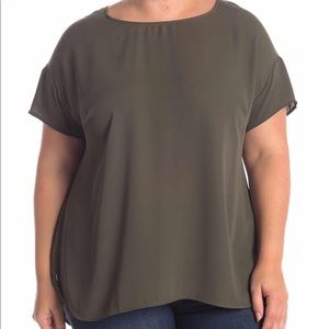 Green khaki dr2 chiffon top